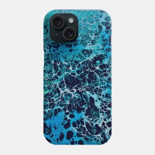 Blue ocean acrylic pouring art Phone Case