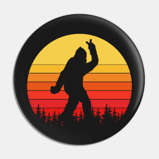 Funny Peace Out Bigfoot, Sassy Sasquatch Pin