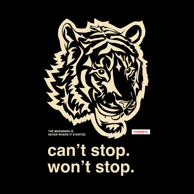 Powerful Tiger | Off White Design by ConstellationPublishing