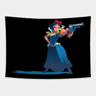 Princess with gun Tapestry