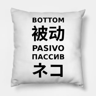 "Bottom" In Different Languages Pillow