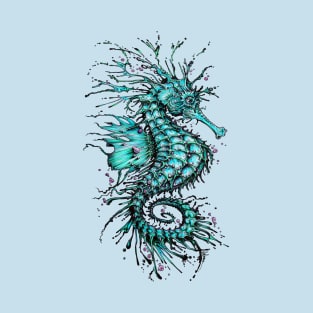 Cyan Seahorse T-Shirt