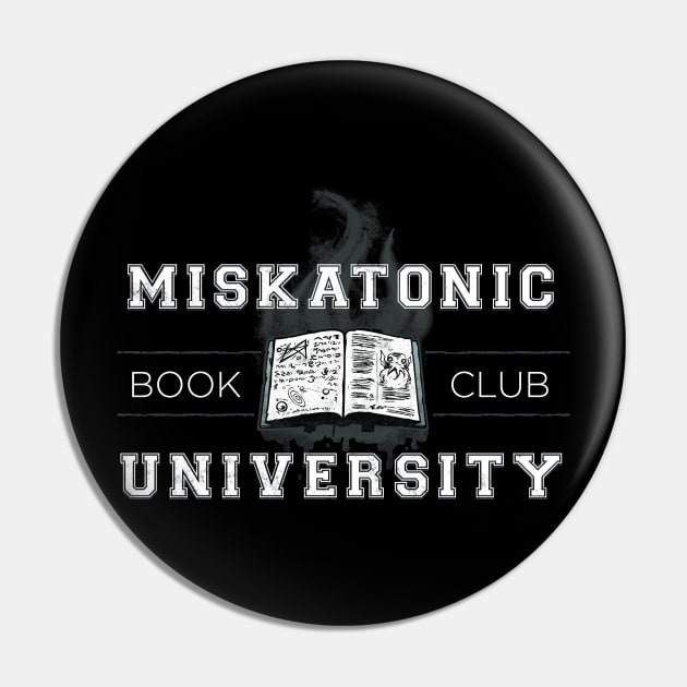 Miskatonic Uni Book Club Pin by andyhuntdesigns