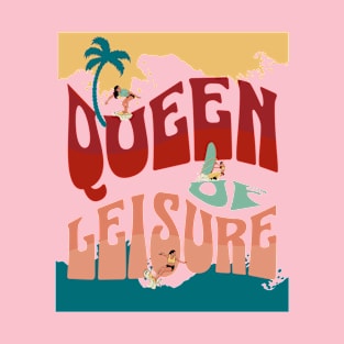 Queen Of Leisure Retirement Summer Colorful Groovy T-Shirt