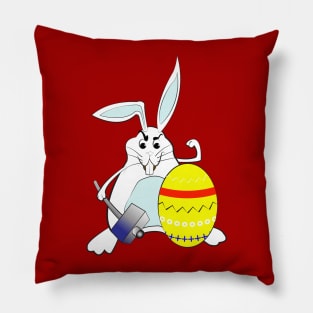 Easter Bunny Rabbit and Easter Eggs hunting Pillow