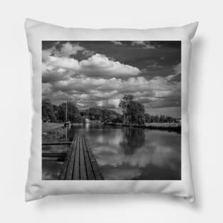 Dramatic clouds over the Göta Canal in Sweden Pillow
