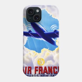 Vintage Travel Poster Air France Towards New Skies Phone Case