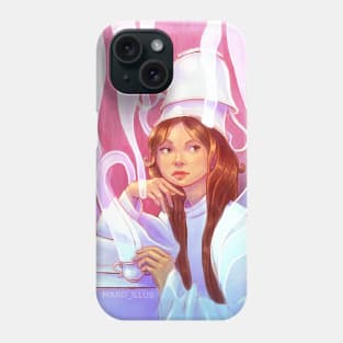 Girl with two cups of coffee Phone Case