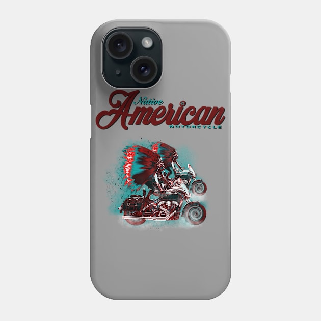 Native American Motorcycle Design by MotorManiac Phone Case by MotorManiac