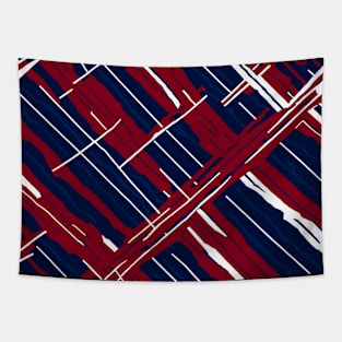 Red, White, and Blue Patriotic Paint Stripes - a modern art way to wear the colors of the United States of America ... the good ol' USA. Show your American Pride on the 4th of July Independence Day Tapestry