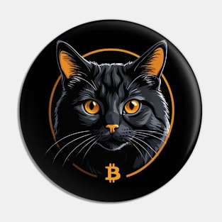 Bitcoin black cat Pin