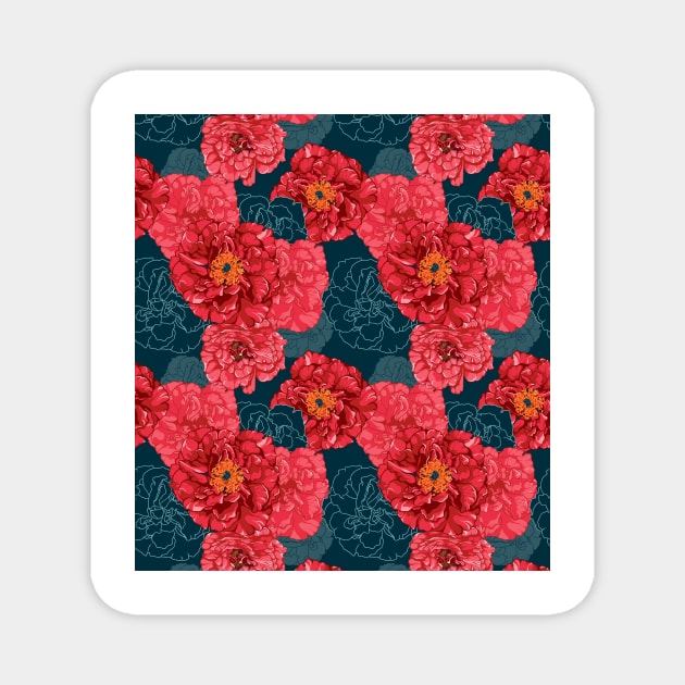 Red roses are blooming 2 Magnet by Joy8046