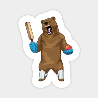 Bear Cricket Cricket bat Magnet