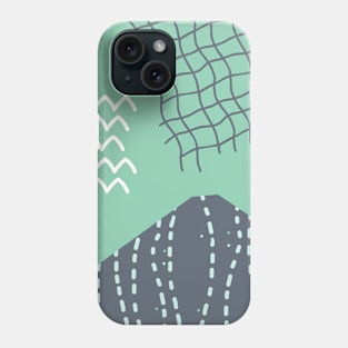 White underwater waves and grid Phone Case