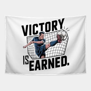 Victory Is Earned Football Lovers Tapestry