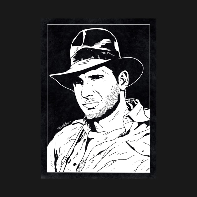 INDIANA JONES - Raiders of the Lost Ark (Black and White) by Famous Weirdos