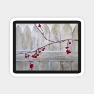 Winter Berries Watercolor Magnet