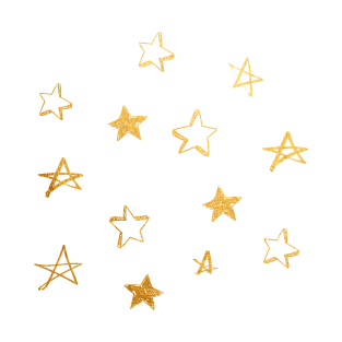 Small gold stars doodle pattern T-Shirt