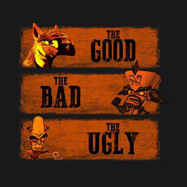 Disover The Good, The Bad and The Ugly - Crash Bandicoot - T-Shirt