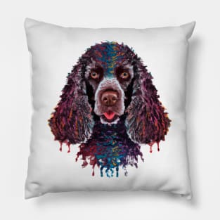 American Water Spaniel American Brown Dog Watercolor Pillow