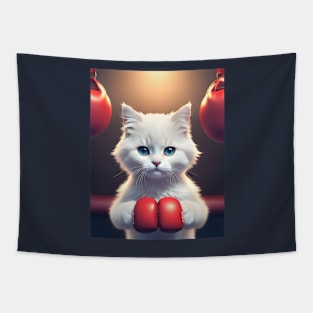 Boxing cat - Modern digital art Tapestry