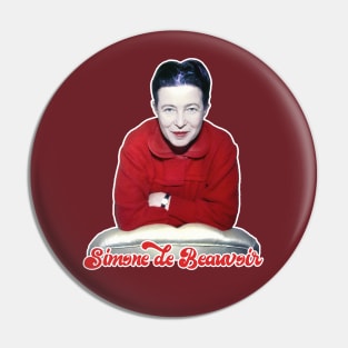 Simone de Beauvoir / Retro Fan Design Pin