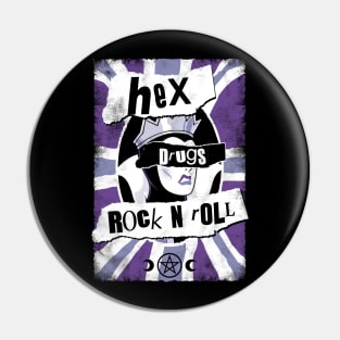 Hex, Drugs, Rock n Roll - Evil Queen - Punk Goth Pin