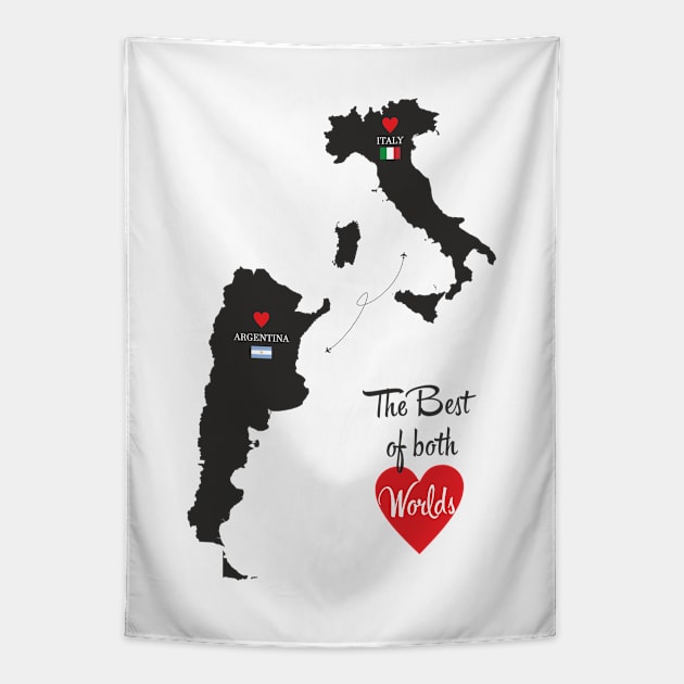 The Best of both Worlds - Italy - Argentina Tapestry by YooY Studio