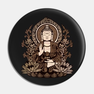 Gautama Buddha Woodgrain Pin