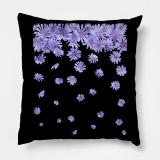 Purple Chicory Flowers Rain Pillow