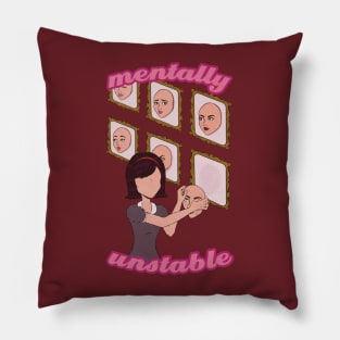 Mentally unstable retro aesthetic dollette coquette horror Pillow