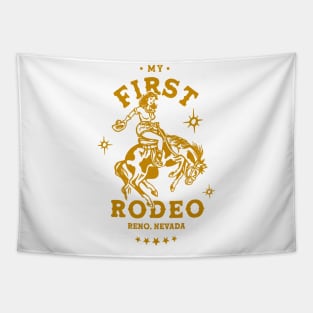 My First Rodeo: Reno, Nevada. Cute Vintage Pinup Cowgirl Tapestry