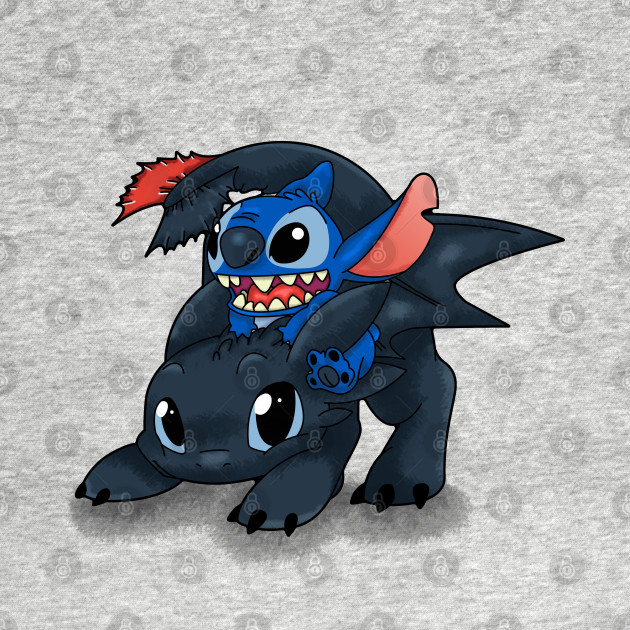 Stitch Toothless Crossover - How To Train Your Dragon - T-Shirt