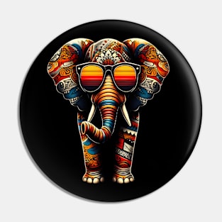 elephant Vintage Sunglasses Funny African Animal Lover Pin