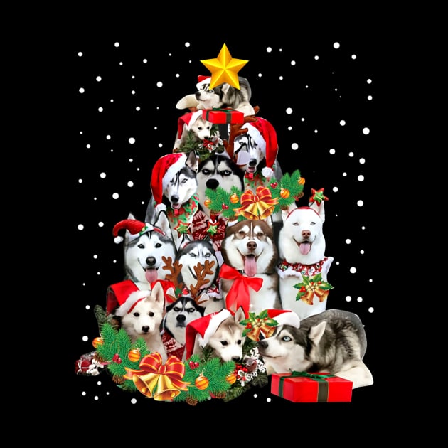 Siberian Husky Christmas Tree by Che Tam CHIPS