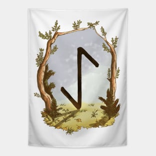 rune eiwaz - magical symbol Tapestry