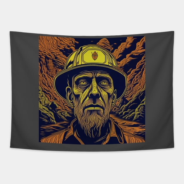 Working Hard Miner Tapestry by JonHale