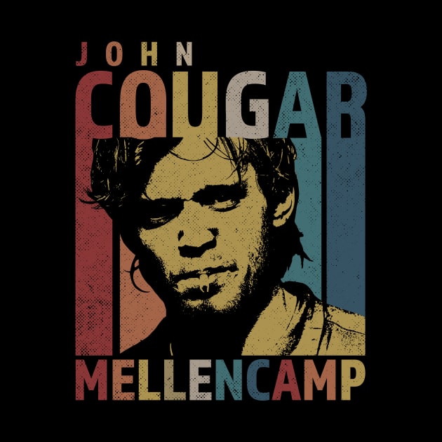 Retro Men John Cougar Gift For Fans by FrancisMcdanielArt