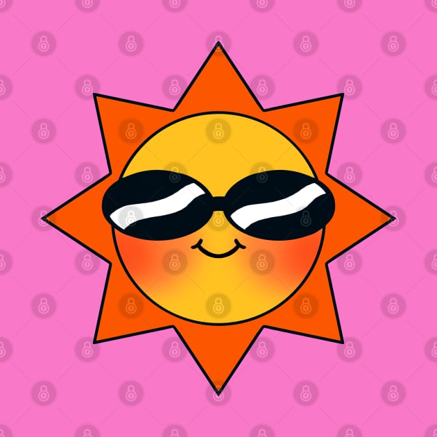 Retro Cool Happy Sun Vintage 70s by Trippycollage