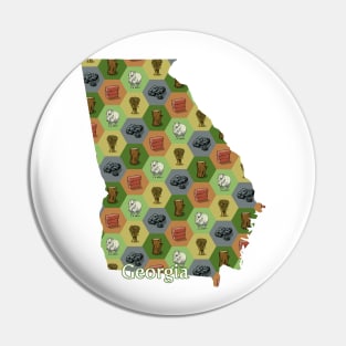 Georgia State Map Board Games Pin