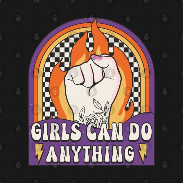 Girls Can Do Anything Girl Power Feminism Vintage Style by FloraLi