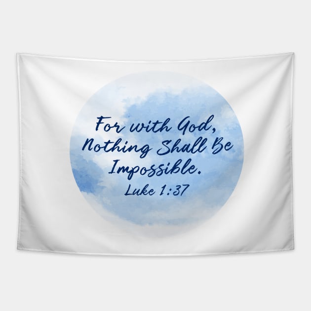 Bible Verse Nothing is Impossible Tapestry by VelvepeachShop