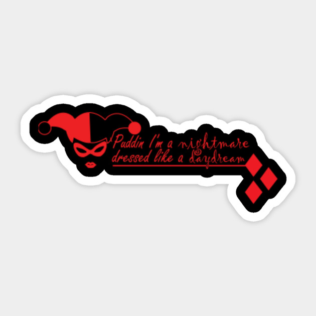 nightmare quinn harley quinn sticker teepublic