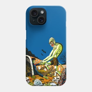 The Screaming Skull Cemetery Graves Zombie Beware Chilling Tales of Horror Retro Vintage Comic Phone Case