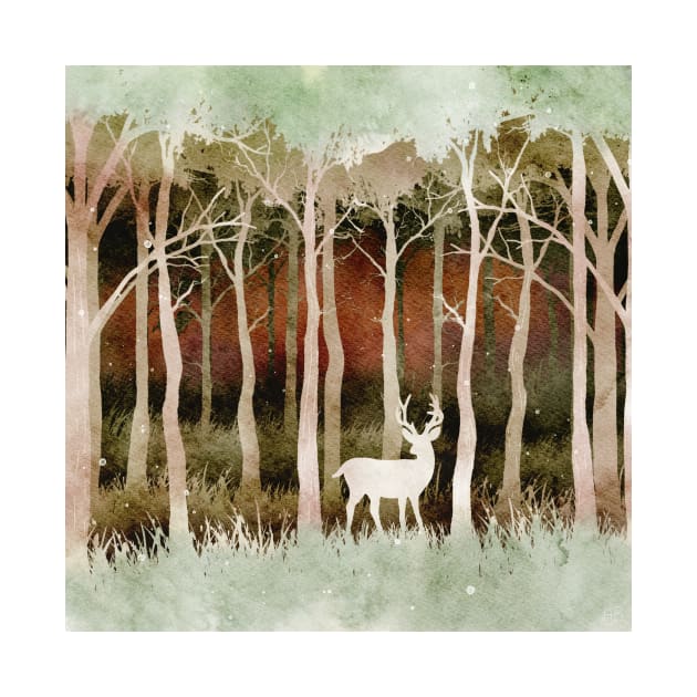 Deep in the forest // Negative Watercolour Painting by creativebakergb