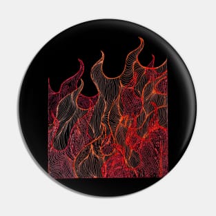Fire line art Pin