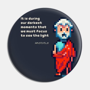 Aristotle -  Pixel Art - Quote Pin