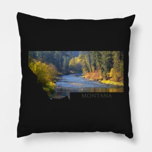 Montana- A River Runs Through Autumn Pillow