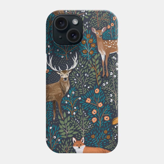 woodland print Phone Case by Petit Faon Prints