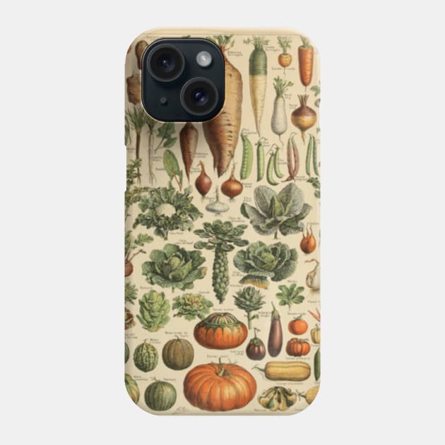 Vegetable Chart Phone Case by bluespecsstudio